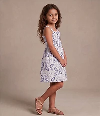 A Loves A Big Girls Printed Flutter Sleeve Square Neck Dress