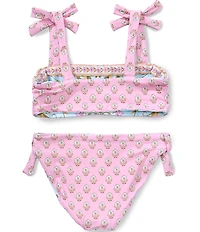 A Loves A Big Girls Reversible Tie Shoulder Bralette 2-Piece Swimsuit