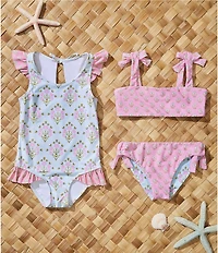 A Loves A Big Girls Reversible Tie Shoulder Bralette 2-Piece Swimsuit