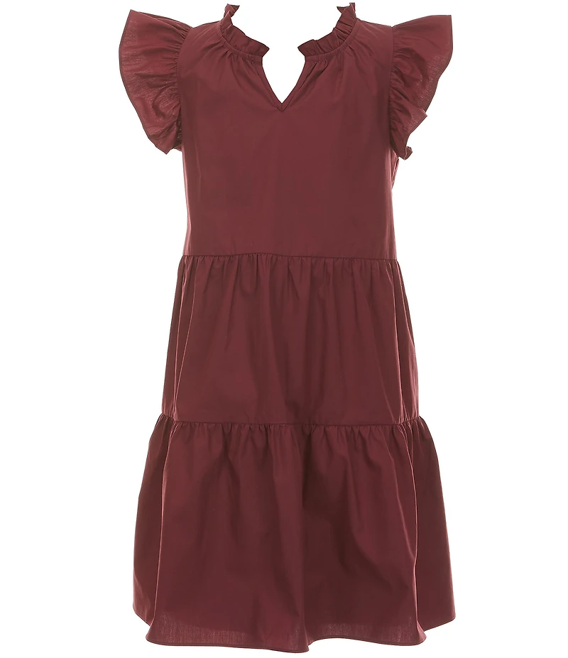 A Loves A Big Girls Pullover Ruffle Cap Sleeve A-Line Tiered Dress