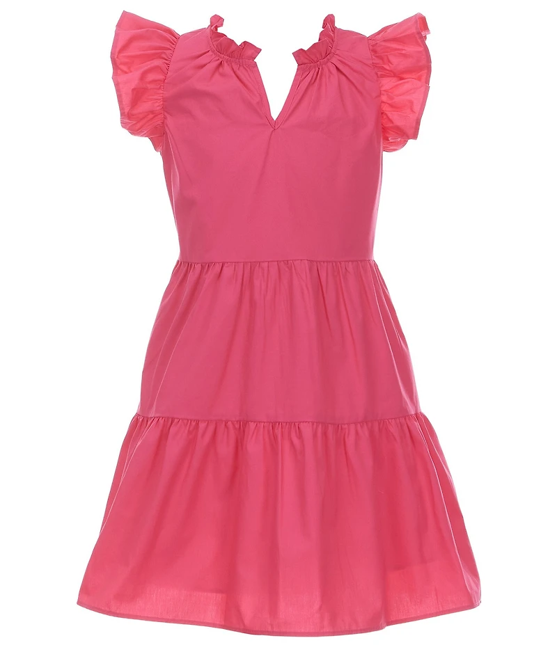 A Loves A Big Girls Pullover Ruffle Cap Sleeve A-Line Tiered Dress