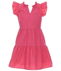 A Loves A Big Girls Pullover Ruffle Cap Sleeve A-Line Tiered Dress
