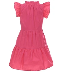 A Loves A Big Girls Pullover Ruffle Cap Sleeve A-Line Tiered Dress