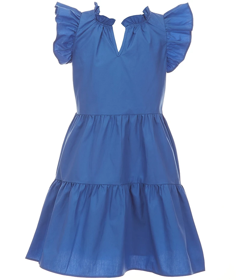 A Loves A Big Girls Pullover Ruffle Cap Sleeve A-Line Tiered Dress