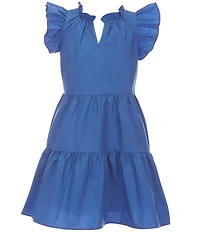 A Loves A Big Girls Pullover Ruffle Cap Sleeve A-Line Tiered Dress