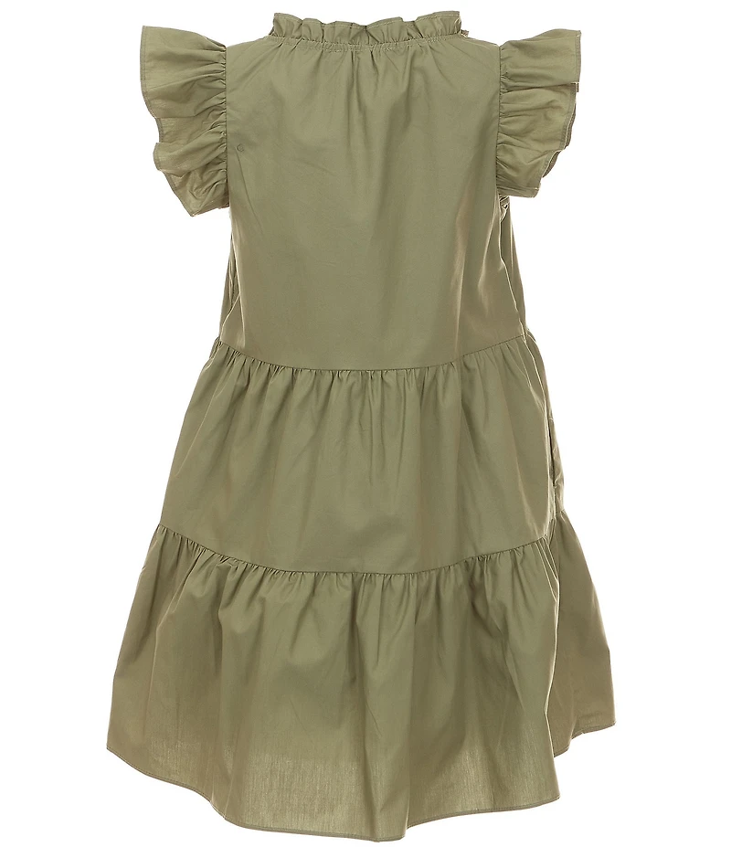 A Loves A Big Girls Ruffle Cap Sleeve Tiered Dress