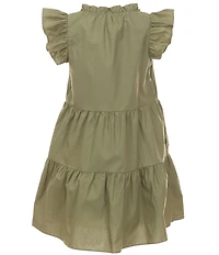 A Loves A Big Girls Ruffle Cap Sleeve Tiered Dress