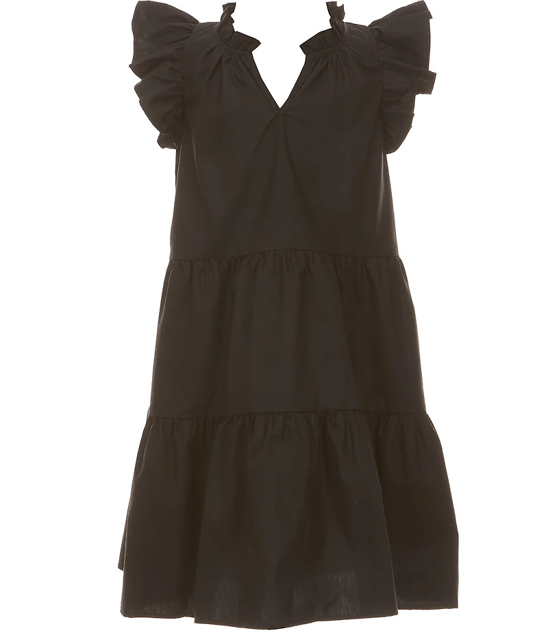 A Loves A Big Girls Pullover Ruffle Cap Sleeve A-Line Tiered Dress