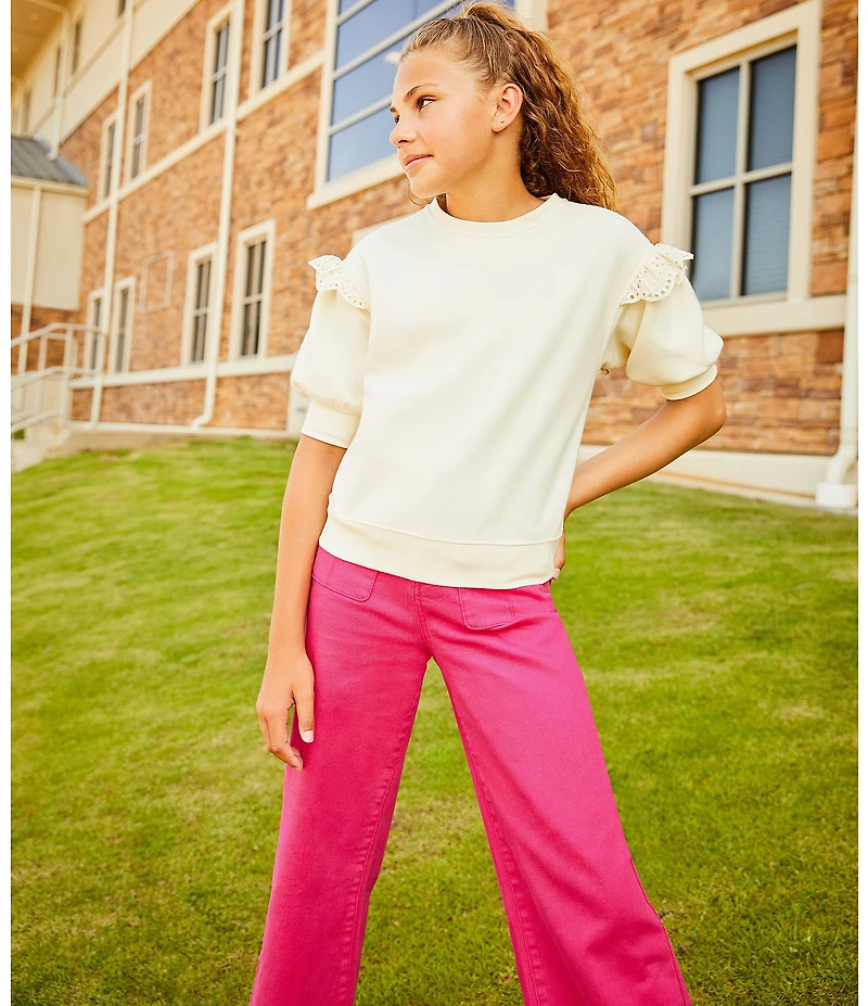 A Loves A Big Girls Ruffle Short Sleeve Sweater