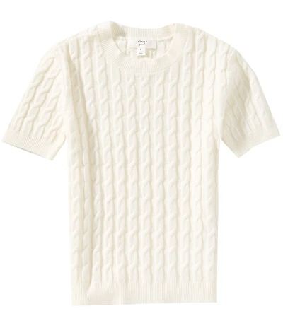 A Loves A Big Girls Short Sleeve Cable Knit Top