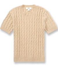 A Loves A Big Girls Short Sleeve Cable Knit Top