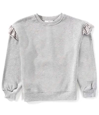 A Loves A Big Girls Short Sleeve Ruffle Shoulder Sweater