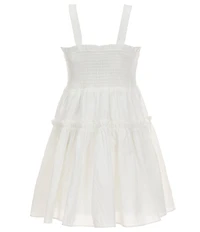 A Loves A Big Girls Square Neck Sleeveless Smocked A-Line Dress