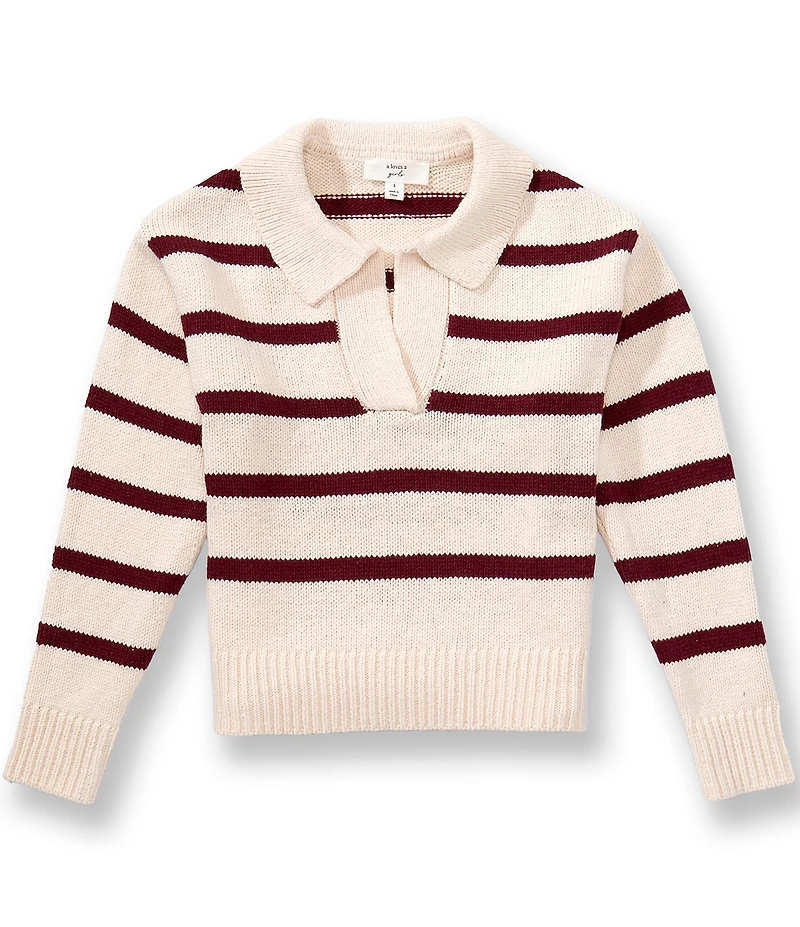 A Loves A Big Girls Striped Collar Sweater