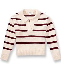 A Loves A Big Girls Striped Collar Sweater