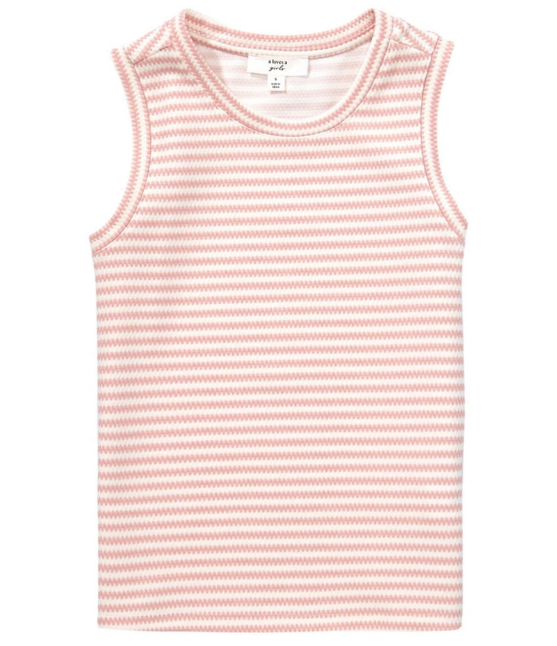 A Loves A Big Girls Striped Crew Neck Tank Top
