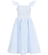 A Loves A Big Girls Striped Flutter Sleeve Maxi Dress