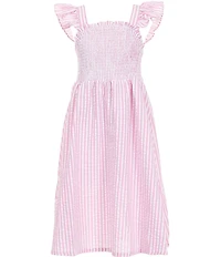 A Loves A Big Girls Striped Flutter Sleeve Maxi Dress