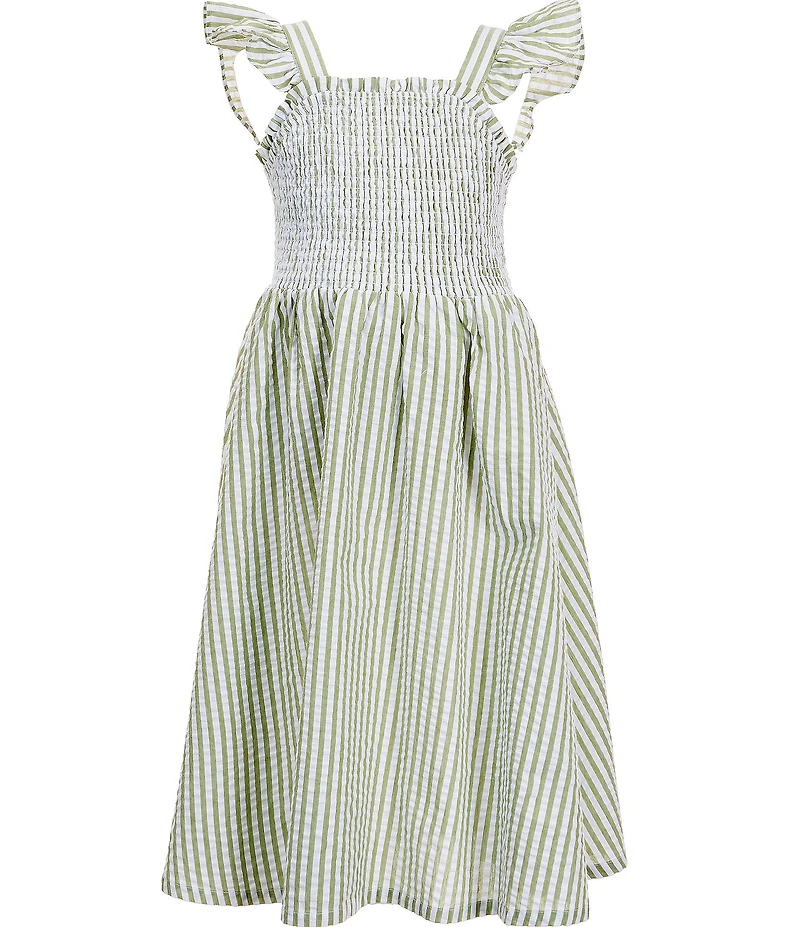 A Loves A Big Girls Striped Flutter Sleeve Maxi Dress