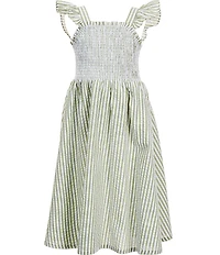 A Loves A Big Girls Striped Flutter Sleeve Maxi Dress