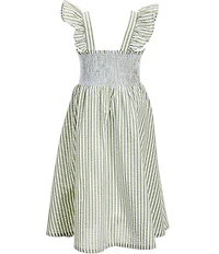 A Loves A Big Girls Striped Flutter Sleeve Maxi Dress
