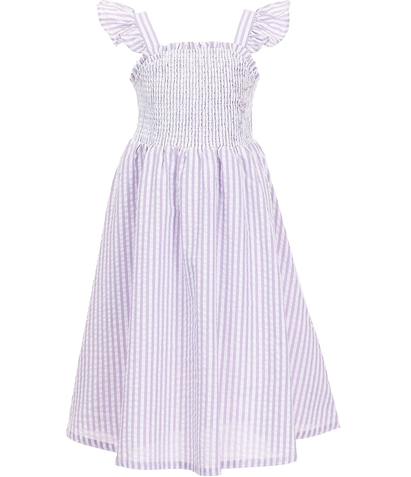 A Loves A Big Girls Striped Flutter Sleeve Maxi Dress