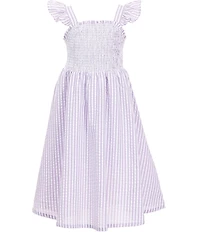 A Loves A Big Girls Striped Flutter Sleeve Maxi Dress