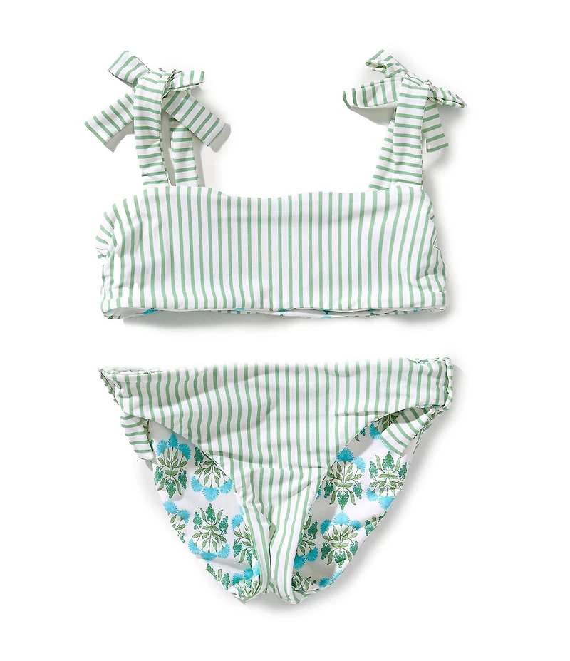 A Loves A Big Girls Tie Shoulder Reversible 2-Piece Swimsuit