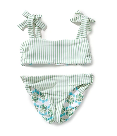 A Loves A Big Girls Tie Shoulder Reversible 2-Piece Swimsuit