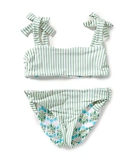 A Loves A Big Girls Tie Shoulder Reversible 2-Piece Swimsuit