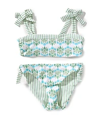 A Loves A Big Girls Tie Shoulder Reversible 2-Piece Swimsuit