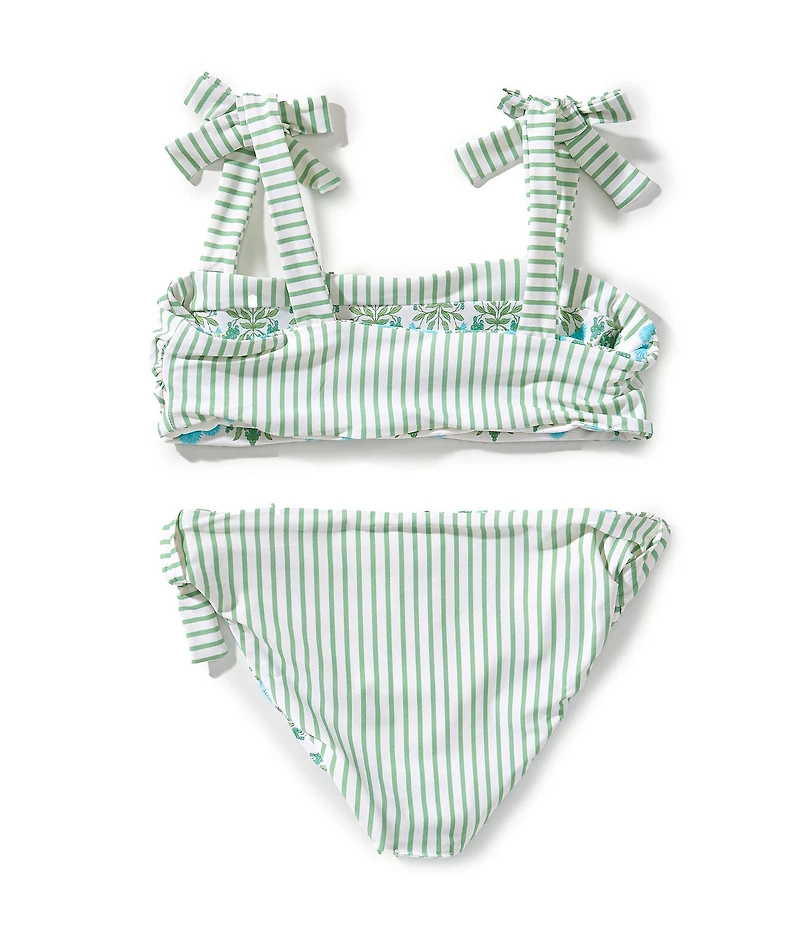 A Loves A Big Girls Tie Shoulder Reversible 2-Piece Swimsuit