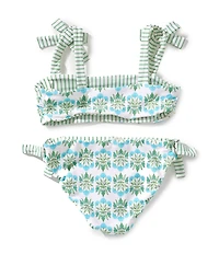 A Loves A Big Girls Tie Shoulder Reversible 2-Piece Swimsuit