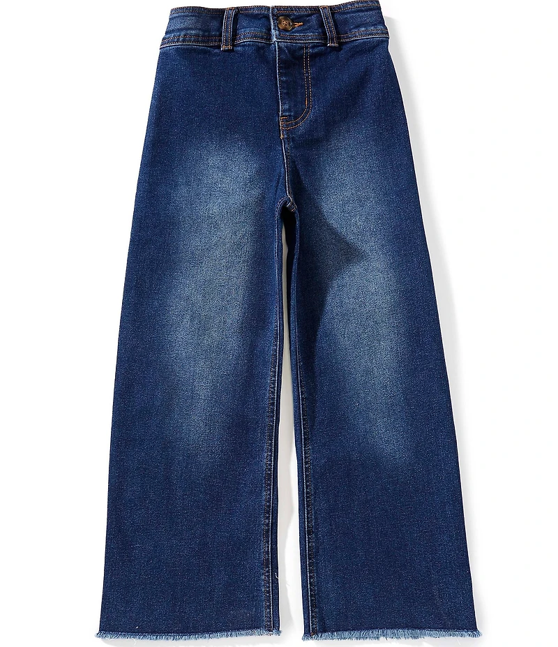 A Loves A Big Girls Wide Leg Ankle Raw Hem Jeans