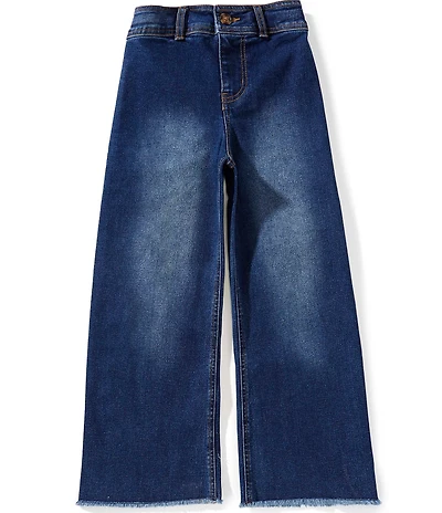 A Loves A Big Girls Wide Leg Ankle Raw Hem Jeans