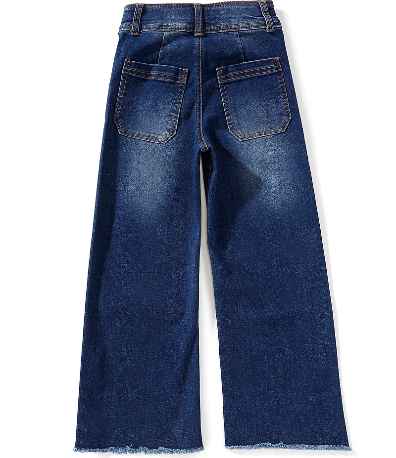 A Loves A Big Girls Wide Leg Ankle Raw Hem Jeans