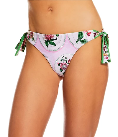 A Loves A Botanical Plates Reversible Tie Side Bow Detail Hipster Swim Bottom