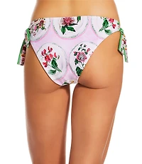 A Loves A Botanical Plates Reversible Tie Side Bow Detail Hipster Swim Bottom