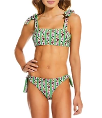 A Loves A Botanical Plates Reversible Tie Side Bow Detail Hipster Swim Bottom
