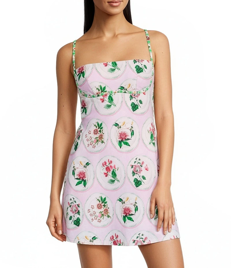 A Loves A Botanical Plates Swim Fabric A-Line Rec Dress