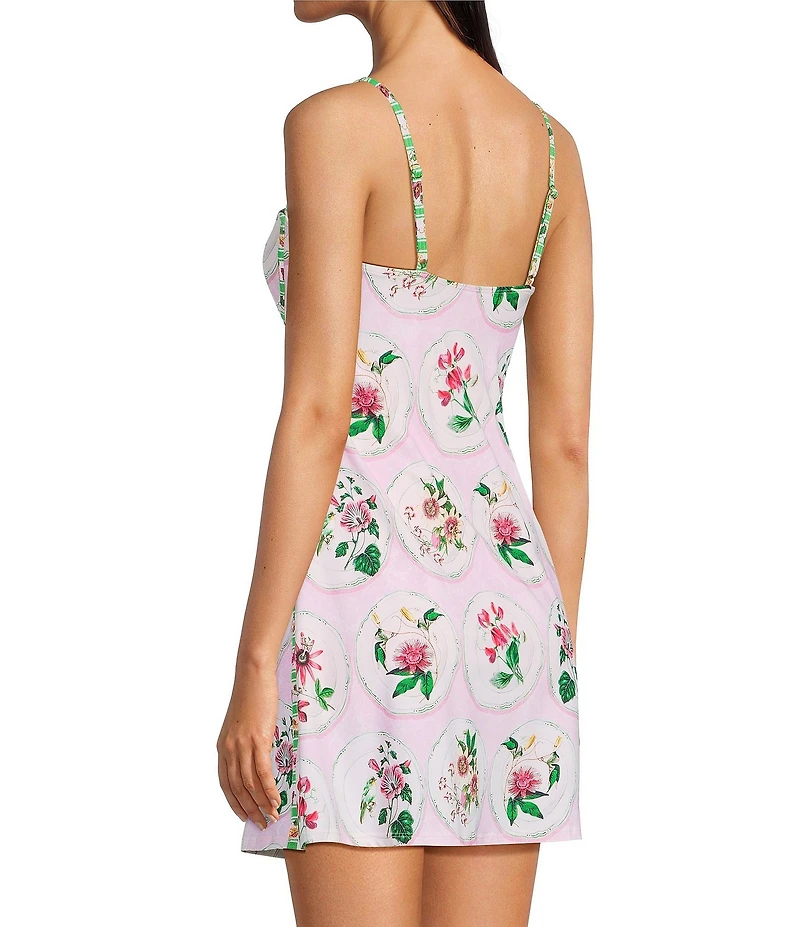 A Loves A Botanical Plates Swim Fabric A-Line Rec Dress