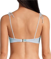 A Loves A Chevron Flower Reversible Embroidered Tie Shoulder Bandeau Swim Top