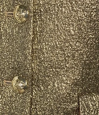 A Loves A Coated Metallic Crew Neck Long Sleeve Button Front Cropped Coordinating Blazer