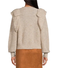 A Loves A Crew Neck Long Sleeve Mohair Wool Blend Sweater