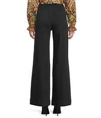 A Loves A Denim High Rise Tie Belt Waist Wide Straight Leg Jeans
