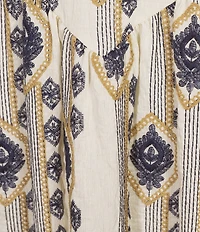 A Loves A Embroidered High Rise A-Line Woven Midi Skirt