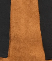 A Loves A Faux Suede Bow Front Round Neck Sleeveless A-Line Mini Dress