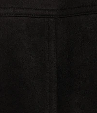 A Loves A Faux Suede Button Front Long Sleeve Mini Shirt Dress