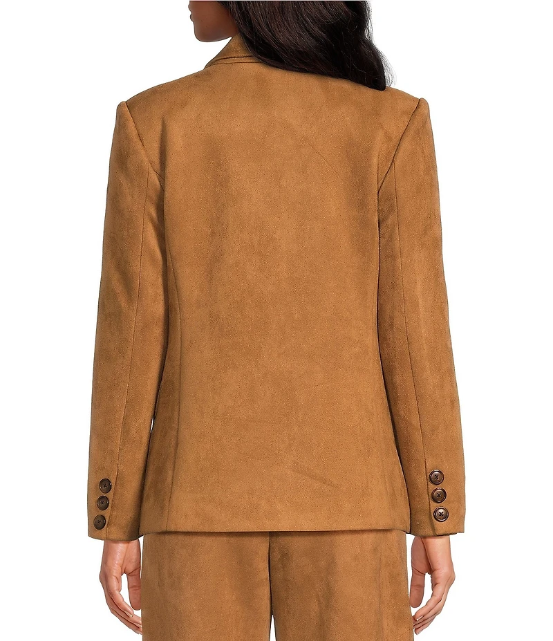A Loves A Faux Suede Double Breasted Coordinating Blazer