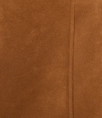 A Loves A Faux Suede High Rise Wrap Front A-Line Mini Skirt